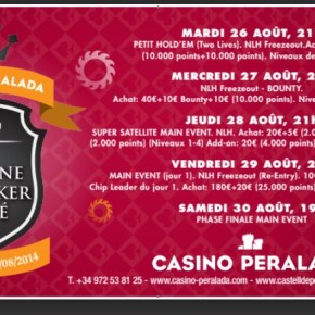 Festivals poker du 16 au 31 août en Espagne. De Barcelone à Peralada.